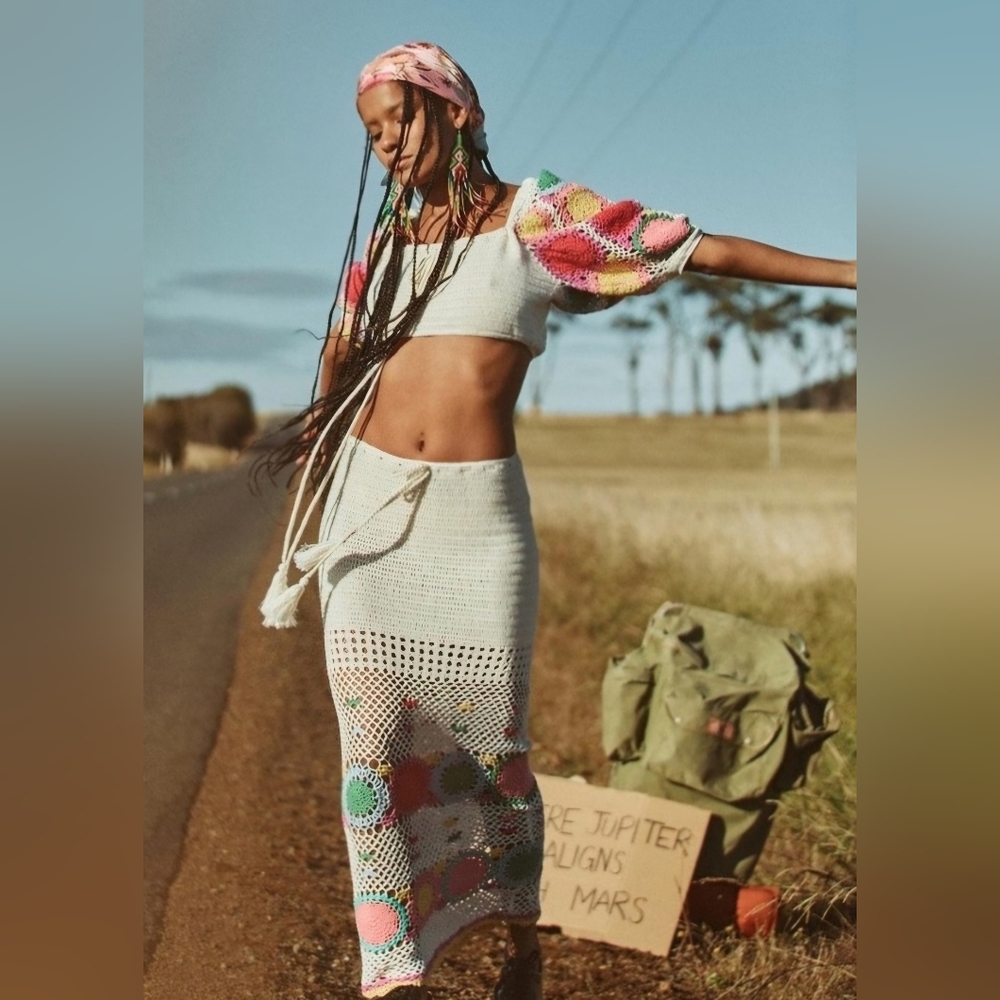 ✨ Spell & The Gypsy Collective Let the Sunshine In Crochet Top & Maxi Skirt Set - Picture 1 of 16